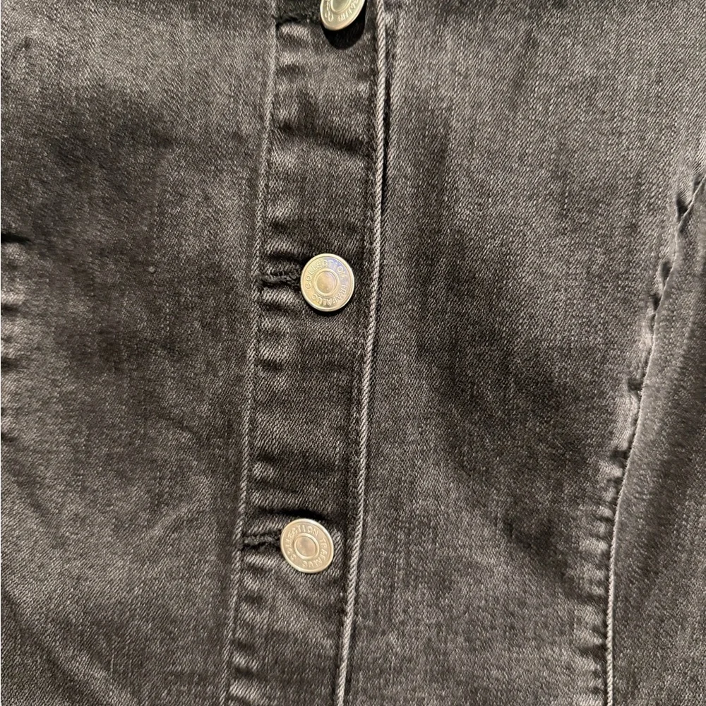 Zara Dark Gray Long Sleeve Denim Dress - Picture 3 of 6